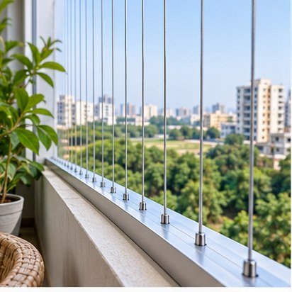 Invisible Grills for Balcony installation example